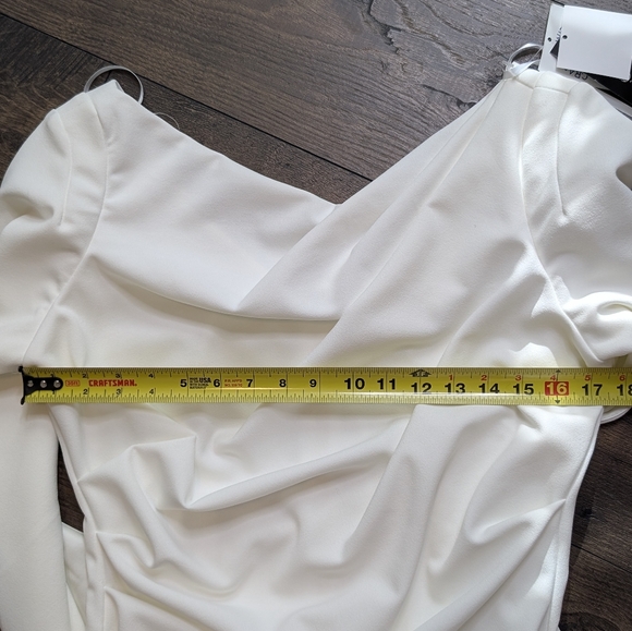 Betsy & Adam White Cape Sleeve Dress - Picture 8 of 10